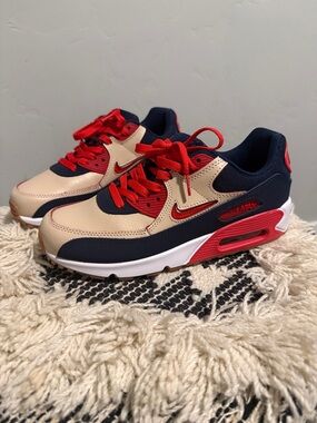 Nike Air Max 90’s - Brand New - Drk Blue/Tan/Red/white with a gum sole - 8.5m